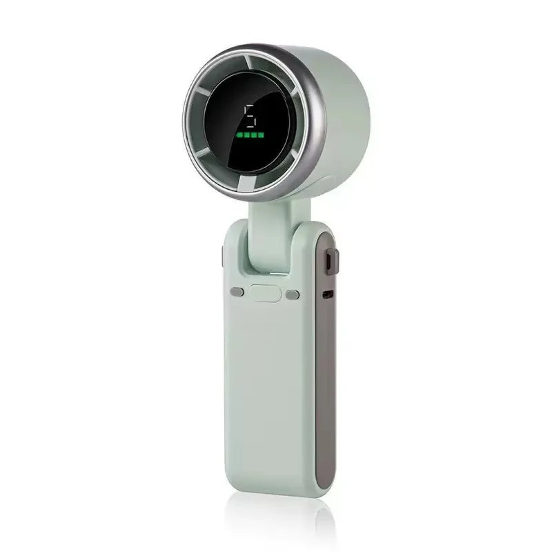 Mini Ventilador Portátil de Mano con Pantalla LED, Ventilador de Alta Velocidad, Ventilador de Escritorio, Refrigeración para Exteriores, Ventilador Recargable