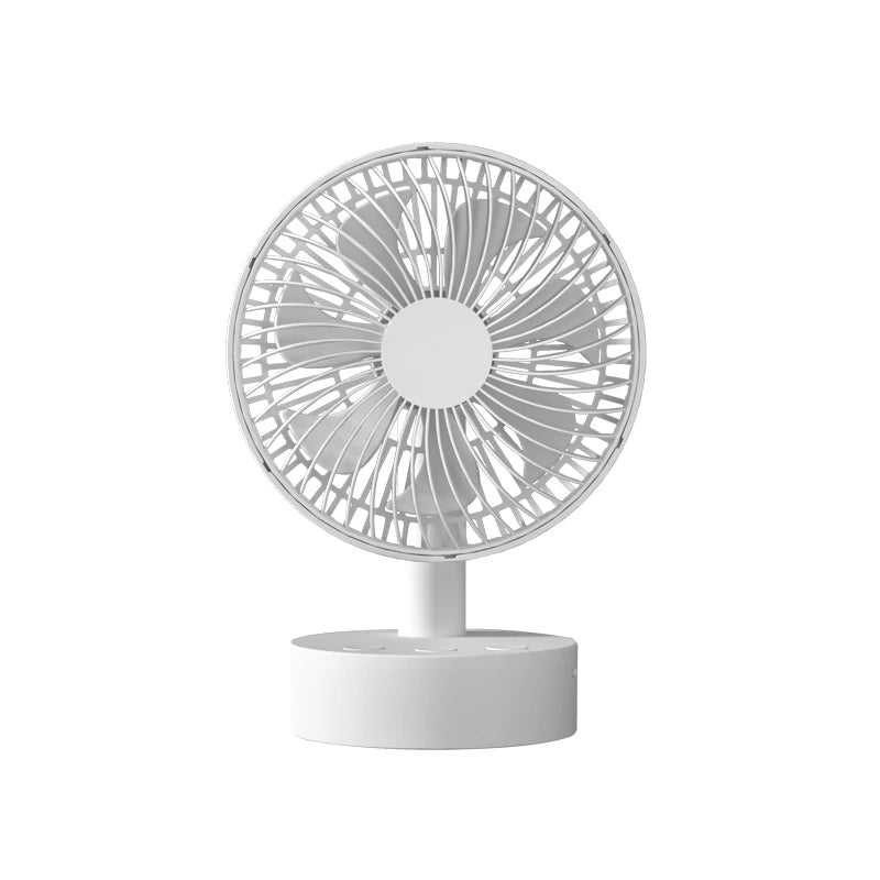 Mini ventilador oscilante, ventilador de mesa portátil a pilas con 4 niveles de velocidad, ventilador de escritorio de 6 pulgadas con temporizador
