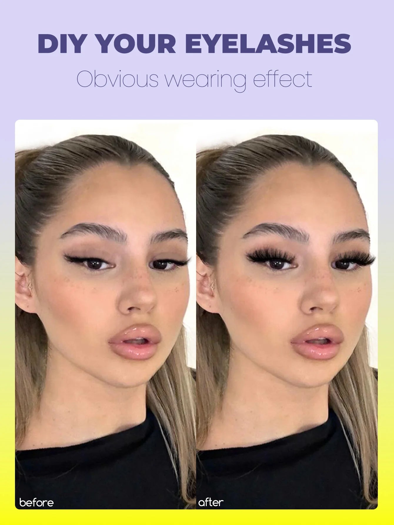 GROINNEYA grupos de pestañas pestañas de gato extensiones de pestañas individuales tenues volumen grupos esponjosos pestañas DIY maquillaje de pestañas