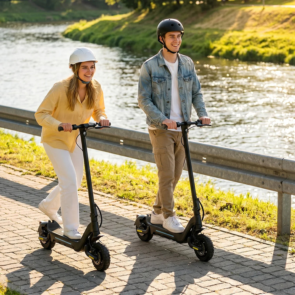 Patinetes eléctricos para adultos TODIMART X5S con motor dual de 490W, batería de 48V 18.2Ah, neumáticos todoterreno, desbloqueo inteligente por APP.