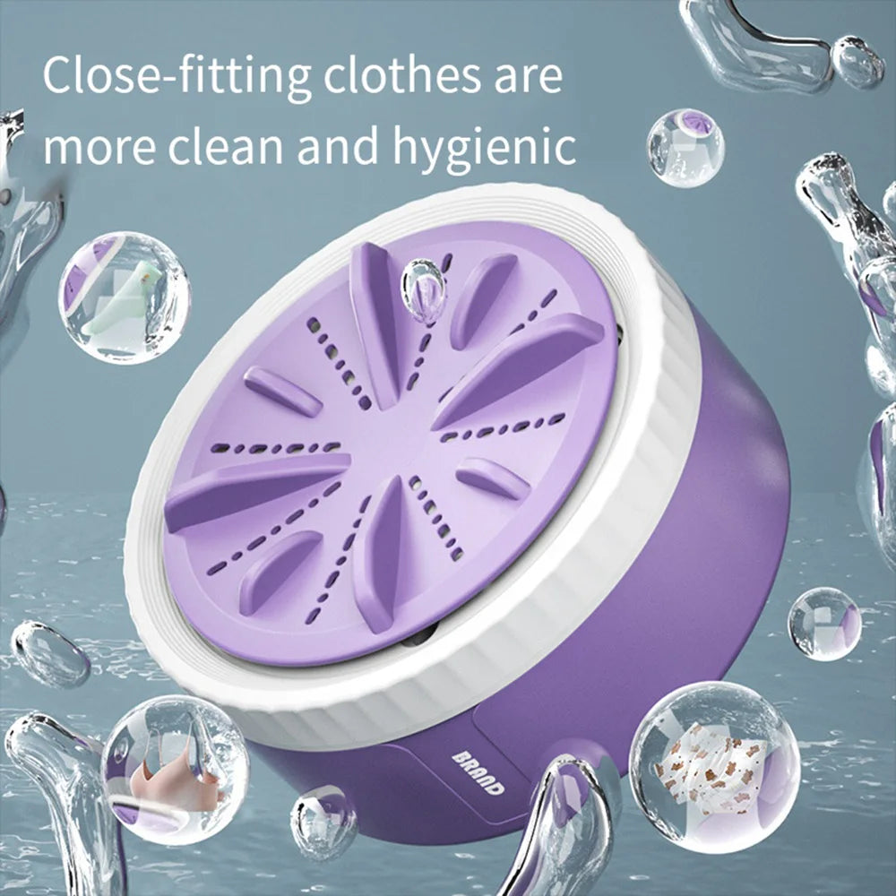 Mini lavadora portátil con control remoto para el hogar, máquina de lavado con USB, giratorio, Turbo Fruit, ultrasónico, para ropa, cocina, viaje