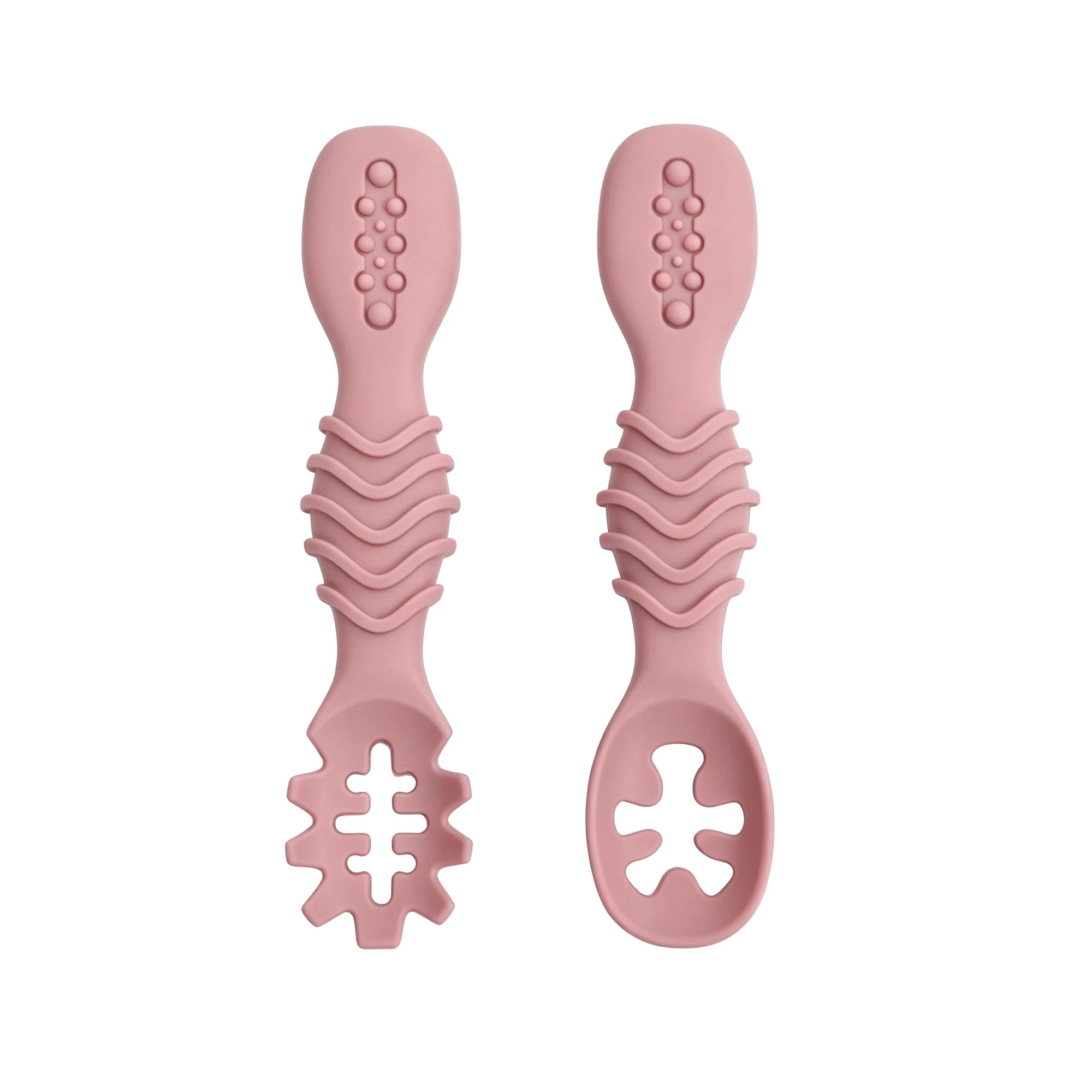 Juego de cucharas de silicona para bebé, 2 uds., diseño minimalista y elegante, accesorio para alimentar al bebé, lavable en lavavajillas, regalo ideal para bebé