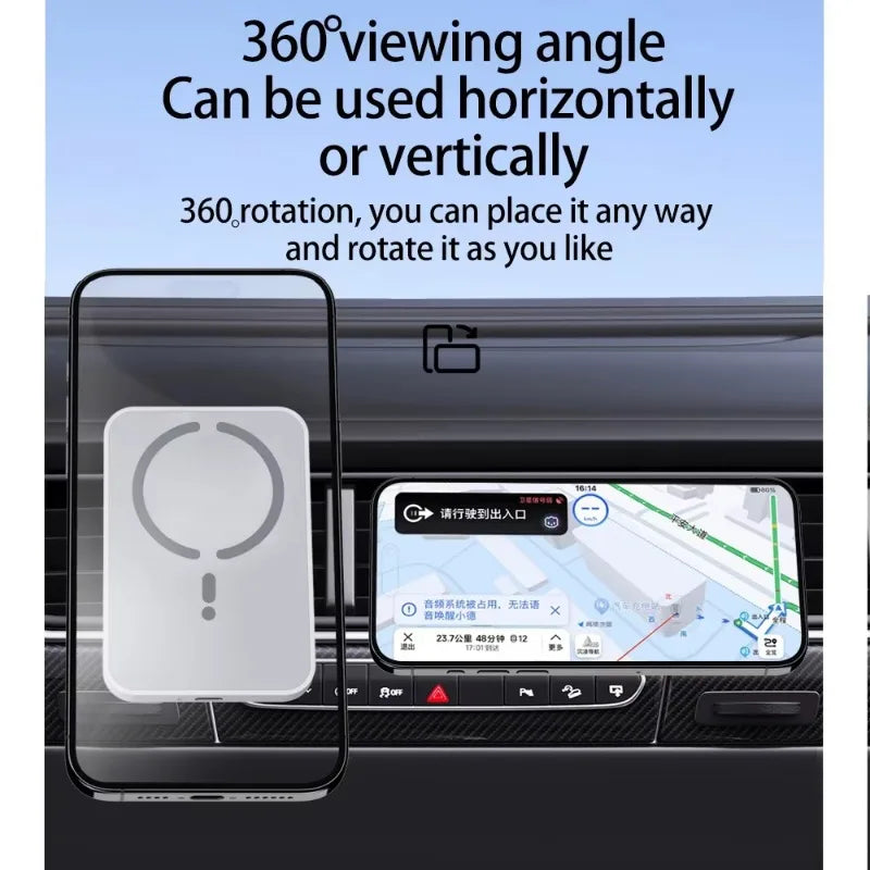 Cargador Inalámbrico Magnético para Coche, Soporte para Teléfono con Salida de Aire para iPhone 17 16 15 14 13 12 Pro Max, Estación de Carga Rápida Inalámbrica para Coche