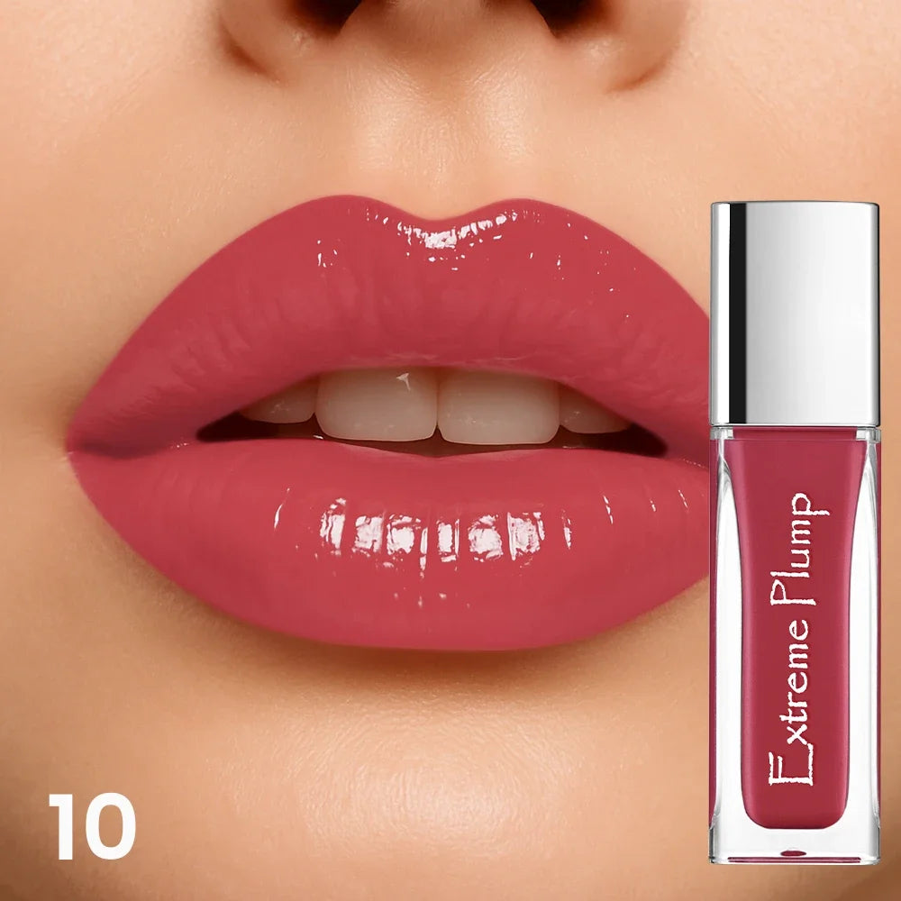 Brillo de labios de espejo resistente al agua, maquillaje de labios hidratante de larga duración, lápiz labial brillante suave para mujeres