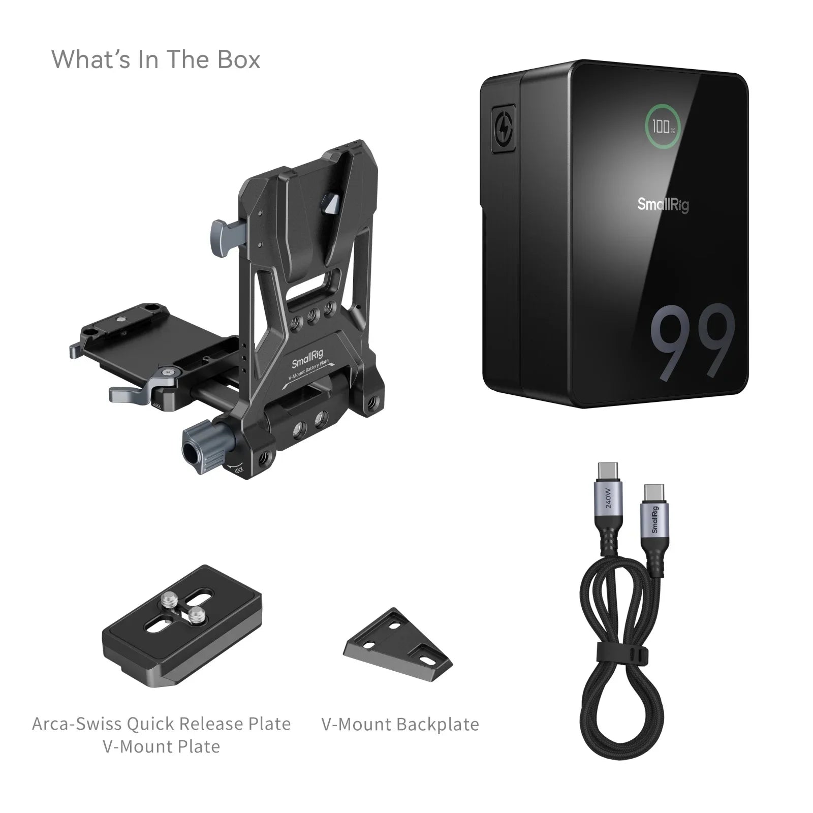 Batería SmallRig VB99 Pro Mini V Mount 99Wh 6800mAh PD 100W USB-C de carga rápida para cámara, videocámara, fotografía, iluminación de vídeo