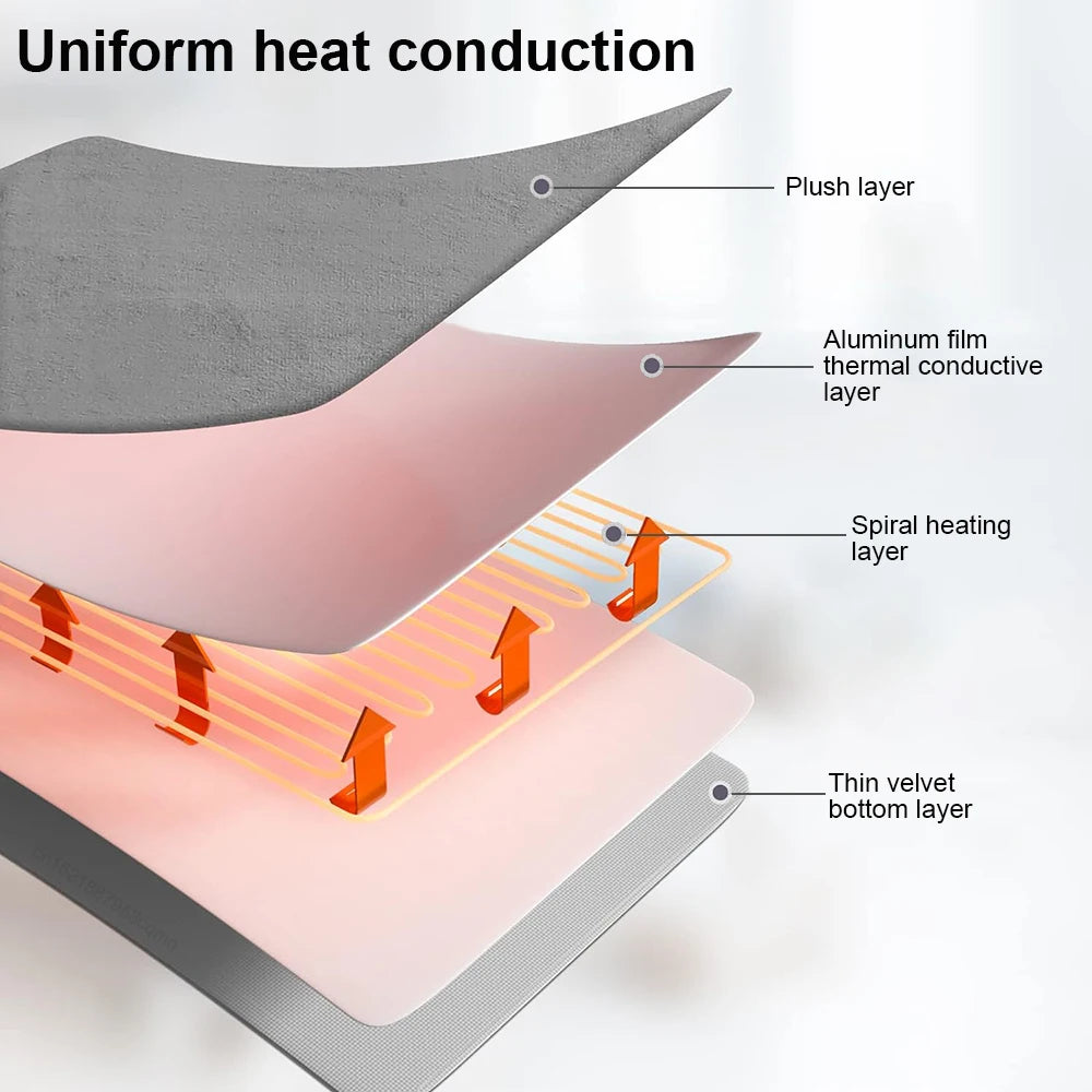 Manta eléctrica de 220V, termostato automático más grueso, manta calefactora eléctrica, calentador corporal, colchón térmico para habitación, manta calefactable