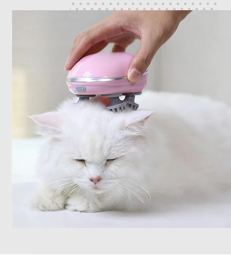 Masajeador Eléctrico para Gatos, Masajeador de Cabeza, Cuidado de la Salud, Relajación de Hombros y Cuello, Masaje de Tejido Profundo, Dispositivo Vibrador para el Cuero Cabelludo, Suministros para Mascotas