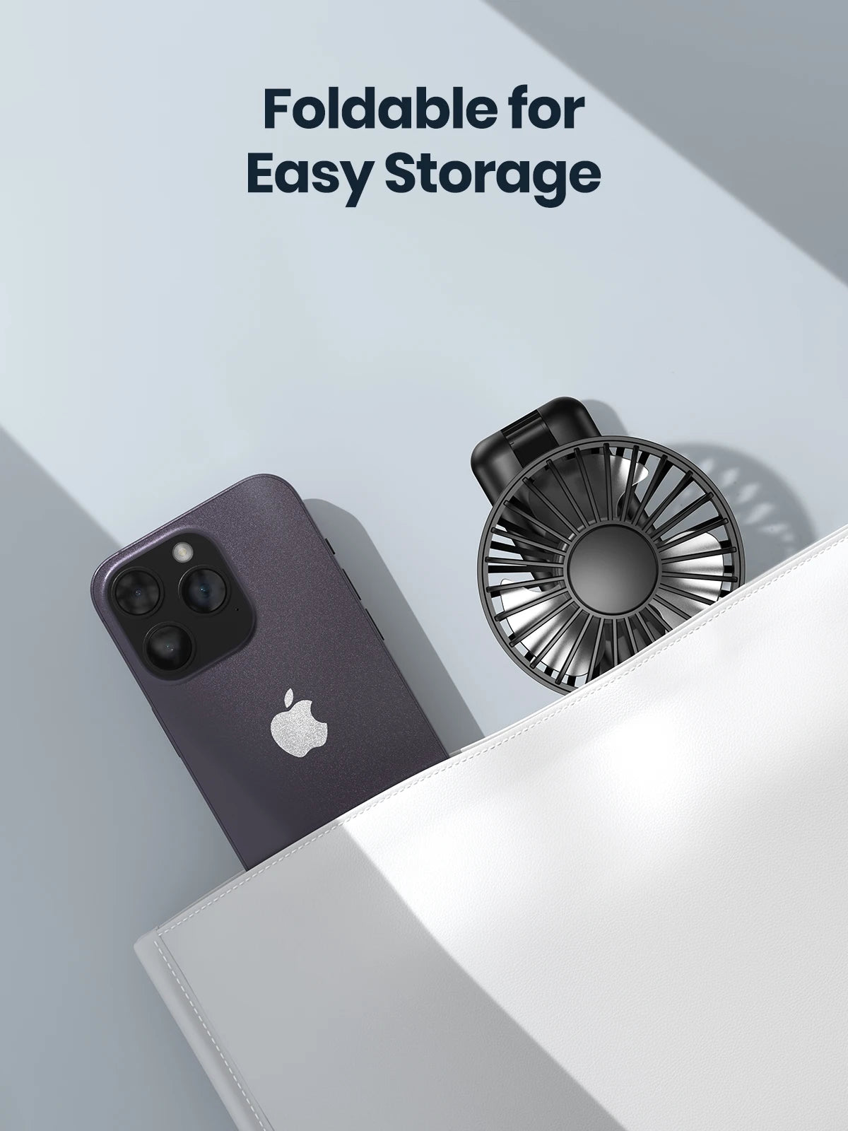 Mini ventilador portátil TOPK, ventilador de cuello de mano recargable por USB de 2400mAh, ventilador eléctrico Personal 3 en 1, ventiladores de pie para habitación, Camping, plegable