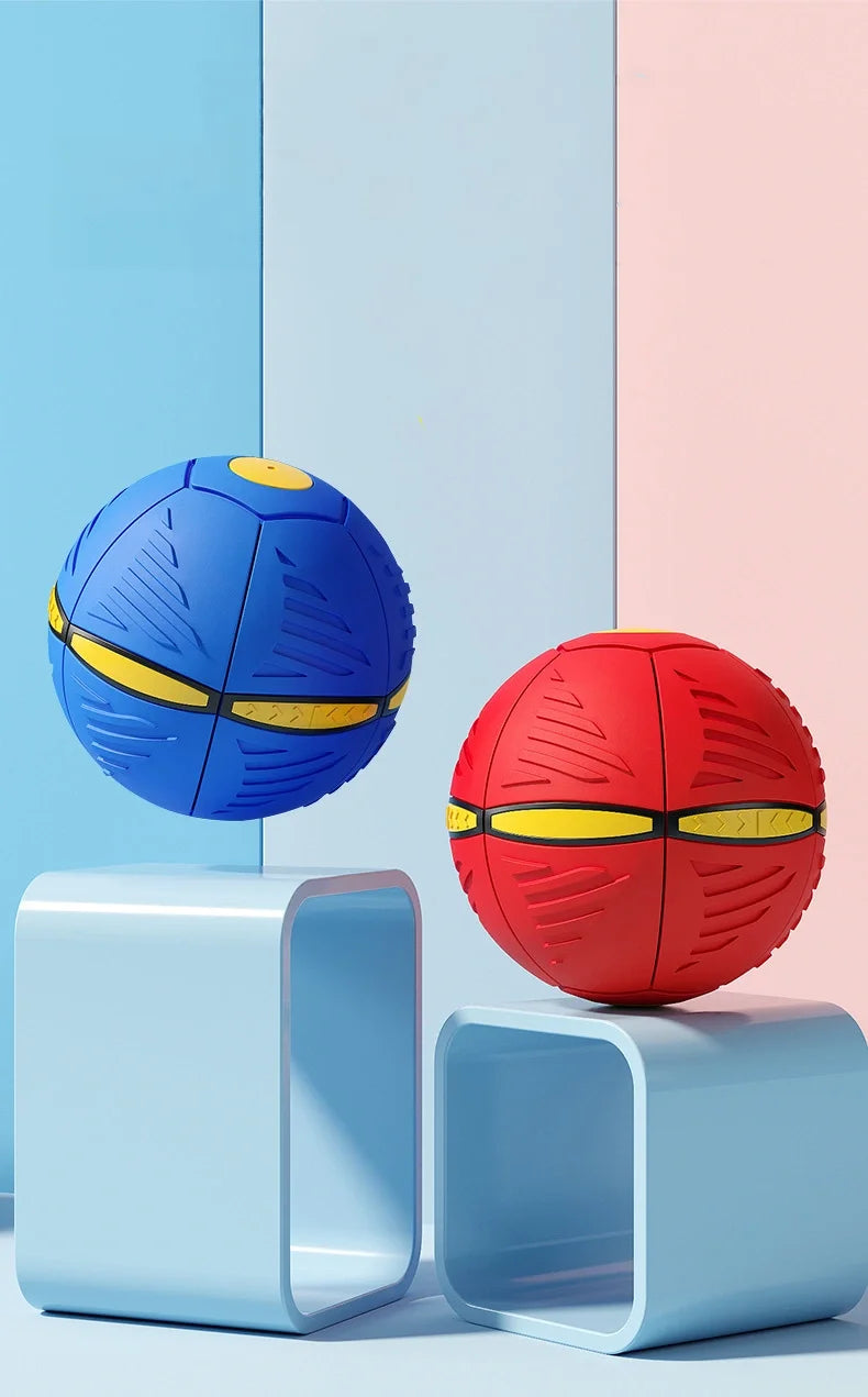 Bola de platillo volador azul para padres y niños al aire libre, juguete para pies, deformación mágica, presión del pie, Bola de ventilación de descompresión