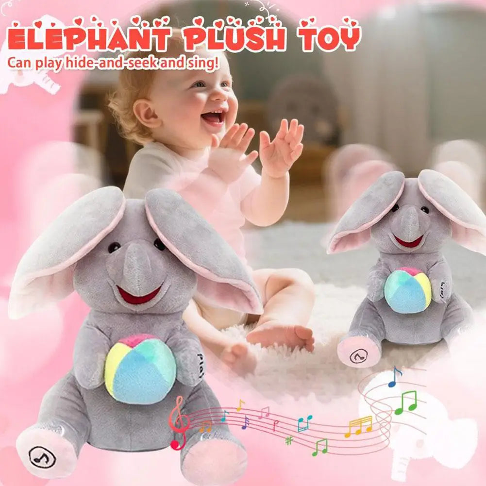 Elefante de juguete animado, elefante de peluche con orejas, juguete de peluche eléctrico móvil, elefante bonito, juguete de peluche para regalo de bebé