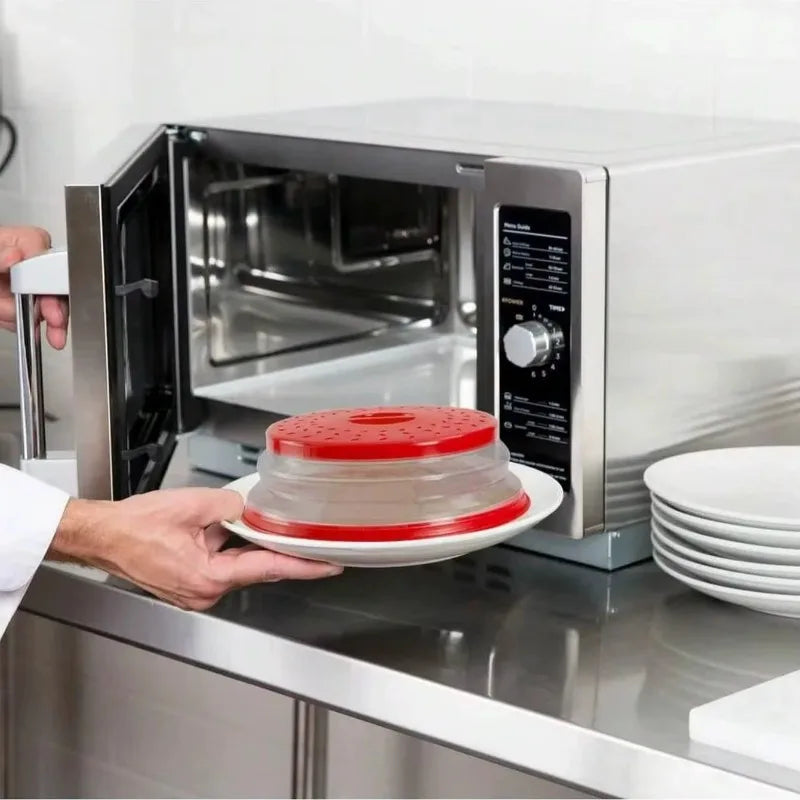 Protector Antisalpicaduras Plegable para Microondas, Apto para Lavavajillas, con Asa de Fácil Agarre, Filtro Ventilado para Alimentos, Herramienta de Cocina para Preparación de Comidas