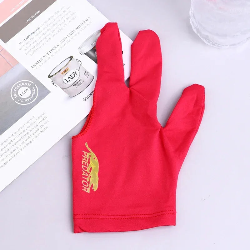 1 Uds. Guante para tacos de billar de alta calidad para piscina, mano izquierda, accesorio abierto de tres dedos, accesorios de Fitness para hombres y mujeres