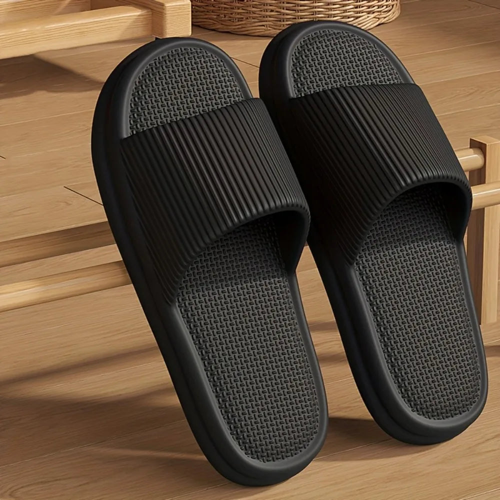 Zapatillas silenciosas de verano para hombre, sandalias antideslizantes con suela de EVA suave para interior del hogar y baño, a prueba de olores, cómodas y ligeras