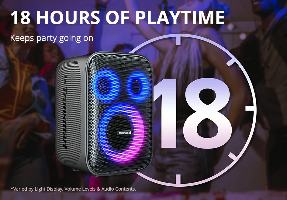 Tronsmart bocina bluetooth Halo 200 altavoz bluetooth potente Altavoz de fiesta potente Bluetooth con 120 W, sistema de sonido de 3 vías, entrada de micrófono y guitarra con cable, control de aplicaciones