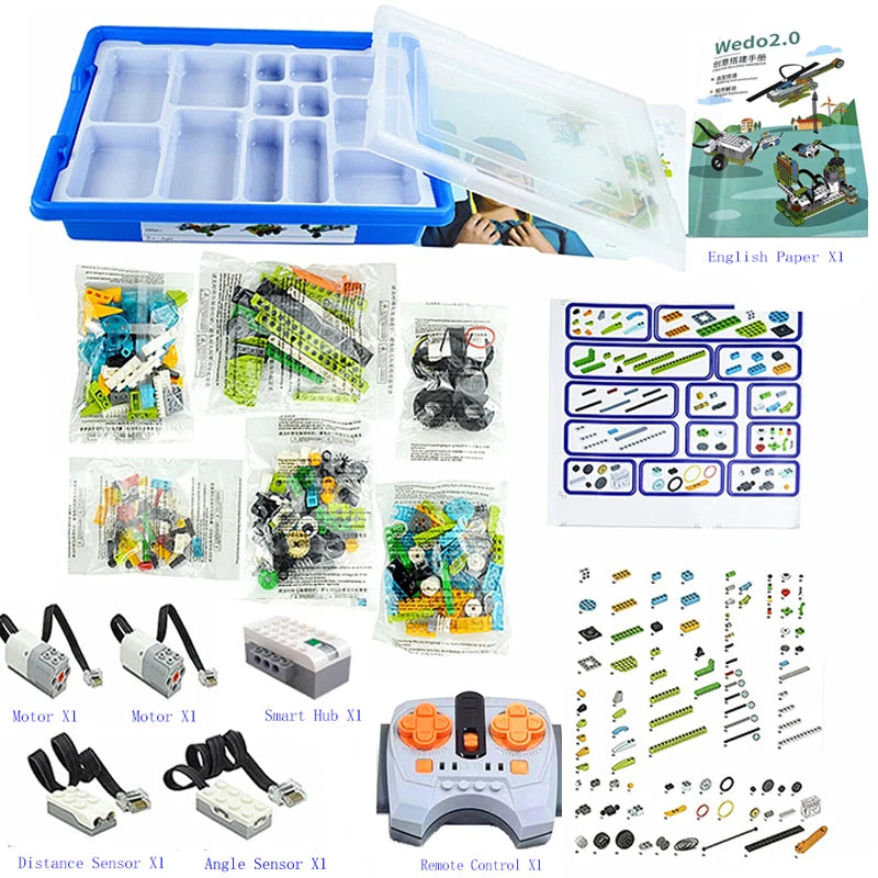 WeDo 2,0 Core Set RC robótica vapor en caja Kit Compatible lego 45300 WeDo bloques de construcción DIY juguetes educativos regalos de navidad