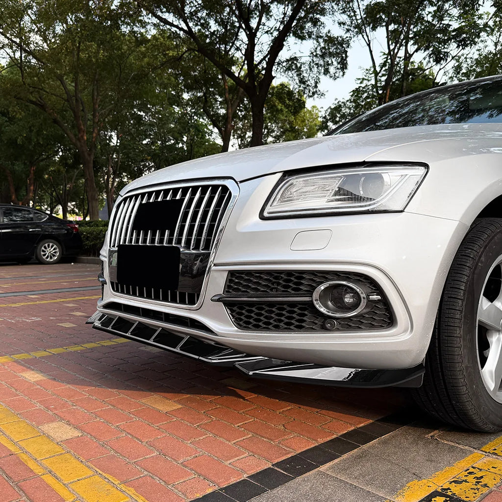 Alerón de labio de parachoques delantero para Audi Q5 8R SQ5 Sline 2013-2016 Protector de parachoques delantero divisor de hoja inferior estilo de coche