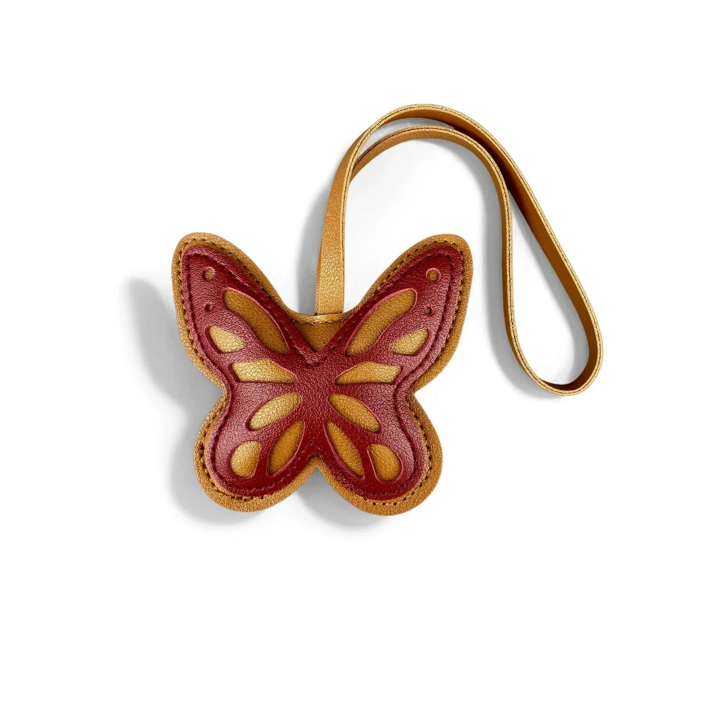 Llavero de mariposa de cuero PU en tonos tierra - Colgante de cuero PU hecho a mano para bolso, accesorio para cartera, regalos florales en tonos neutros cálidos