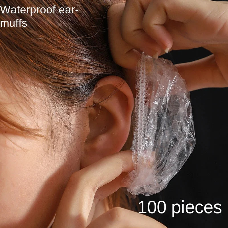 100 Uds cubierta de oreja desechable Protector de oreja para gorros para teñir el cabello orejeras de ducha de baño herramientas de peluquería accesorios de peluquería