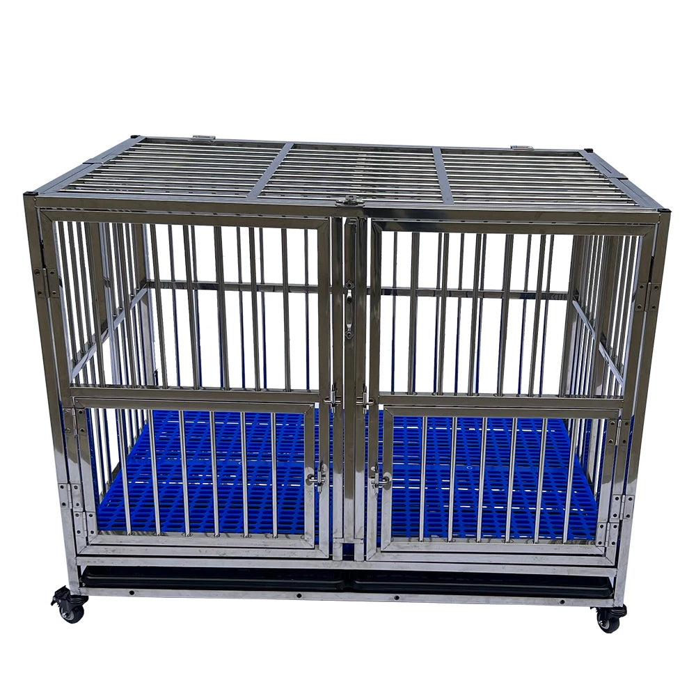 Jaula Plegable de Alambre Metálico Reforzado de Acero Inoxidable para Perros Grandes, Casetas Plegables para Mascotas, Jaulas para Perros Adultos en Oferta