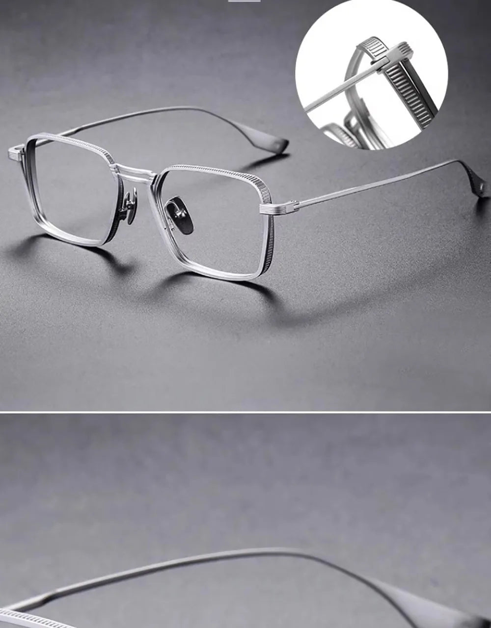 Gafas KLASSNUM para hombre, monturas ópticas de Metal cuadradas Vintage con lentes transparentes para hombre, gafas con lentes de luz azul, diseño de lujo
