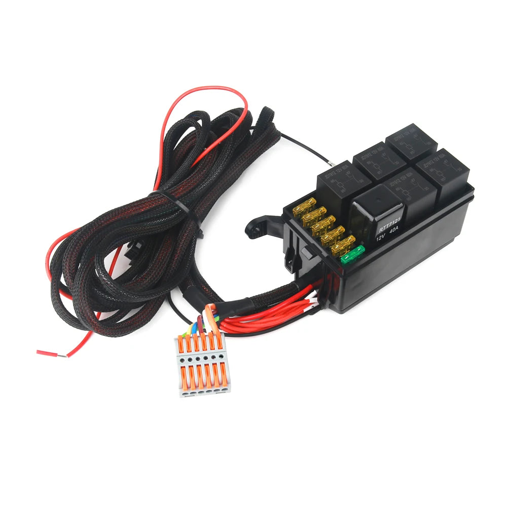 Panel de interruptor LED de 12V y 6 entradas, caja de sistema de relé de Control de circuito de 600W-1200W, Panel de Control táctil delgado para barco, Jeep, UTV, caravana
