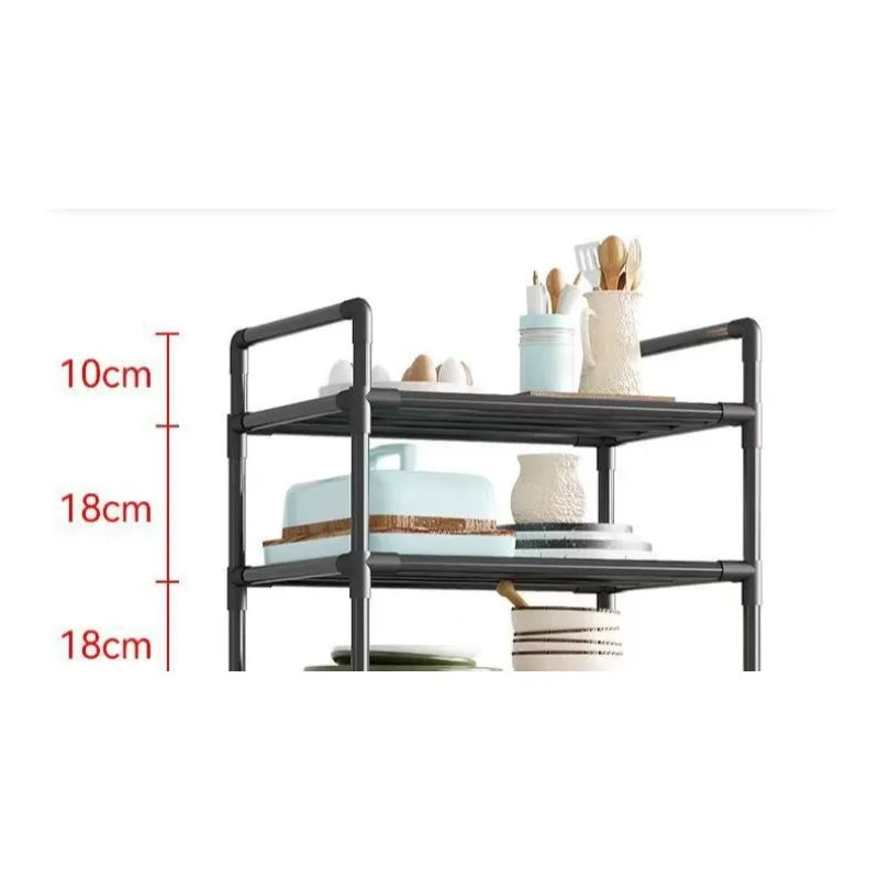 Carrito de almacenamiento para cocina con estantes - unidad de almacenamiento doméstica de varios niveles - organizador de estantes para baño