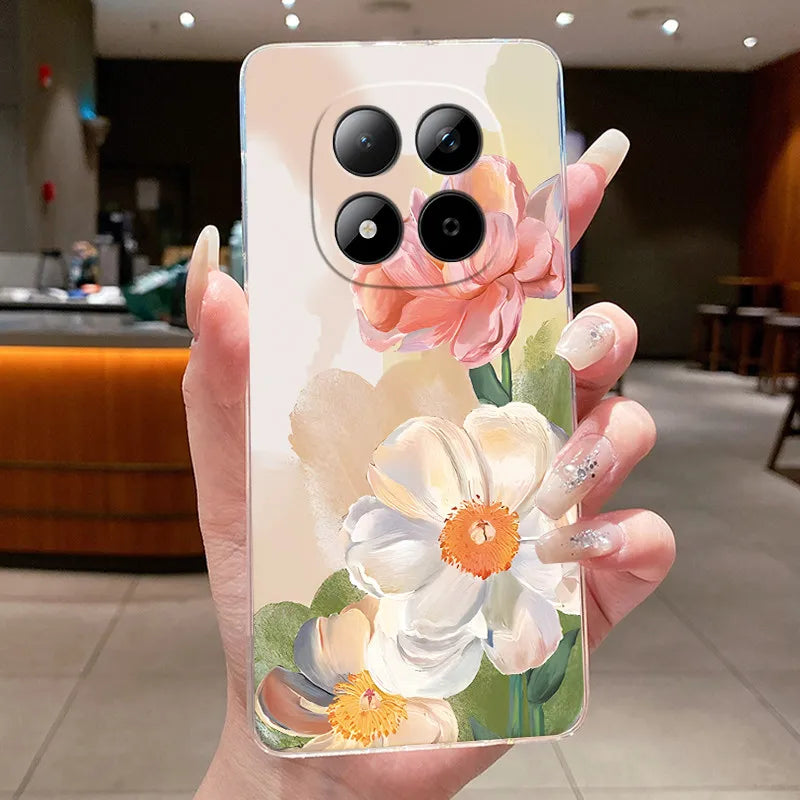 Funda para Teléfono Xiaomi Redmi Note 15 Pro 4G, Carcasa Protectora con Diseño de Lazo de Mariposa, Transparente, de Silicona TPU Suave