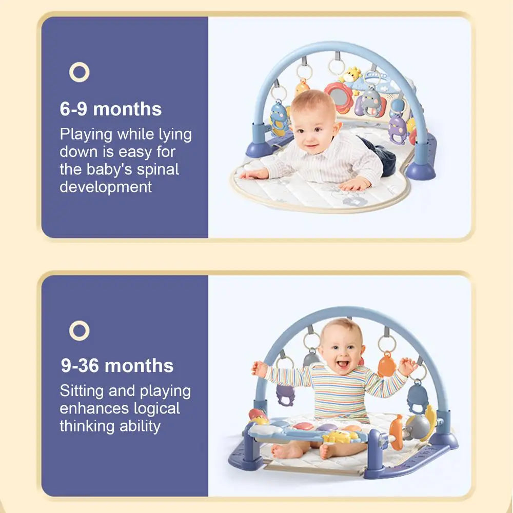 Estante de gimnasio de actividades para bebé, juguete de Educación Temprana, regalos musicales para recién nacidos, Teclado de Piano, manta para gatear, alfombra de juego de Pedal, 0-36 meses