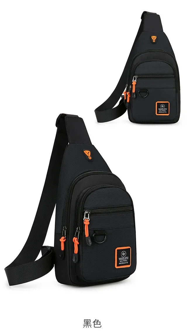 Riñoneras informales con estilo para hombre, bolso de pecho para hombre, bolso de pecho a la moda, bolso de hombro tipo bandolera de tela Oxford ligero