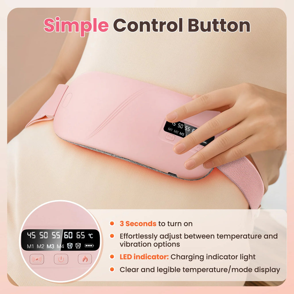Almohadilla calefactora Menstrual, masajeador Abdominal eléctrico, cinturón de cintura calentado por vibración, cinturón calentador de útero USB para mujeres, cuidado de los períodos