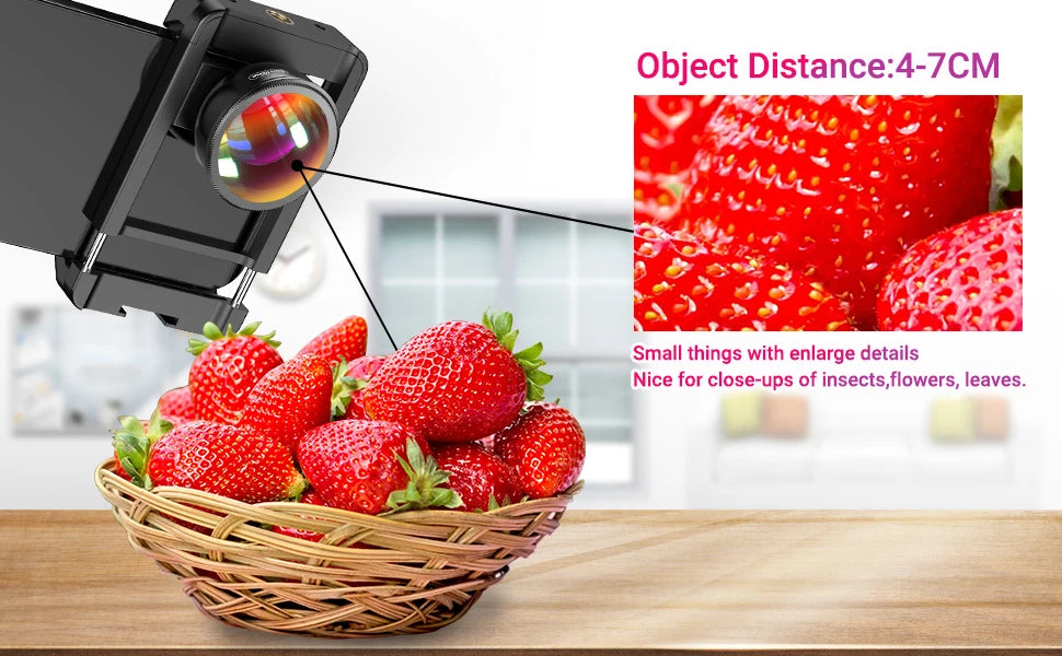 APEXEL nueva llegada 4k HD 100mm macro Micro lente con filtro CPL abrazadera multifuncional para iPhone Samsung y todos los teléfonos inteligentes