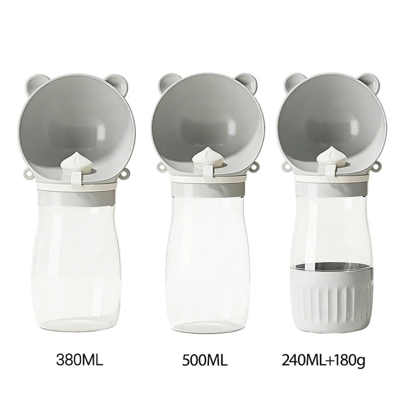 Botella de Agua Portátil para Perros con Correa para el Hombro, 2 en 1, Bebedero para Mascotas, Dispensador de Comida para Perros Pequeños y Grandes, Suministros para Yorkies