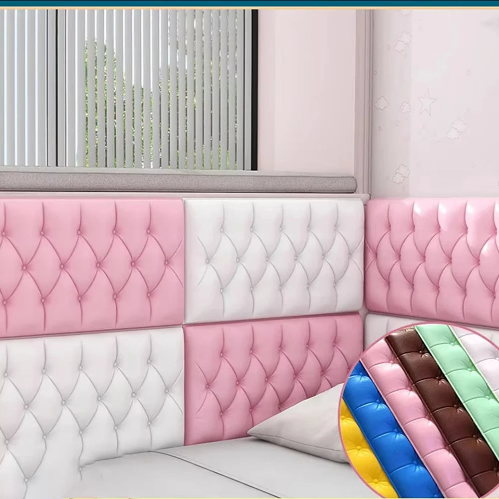 Papel Tapiz Autoadhesivo 3D, Almohadilla de Pared Anticolisión, para Dormitorio Infantil, Sala de Estar, Almohadilla de Espuma Suave, Decoración del Hogar