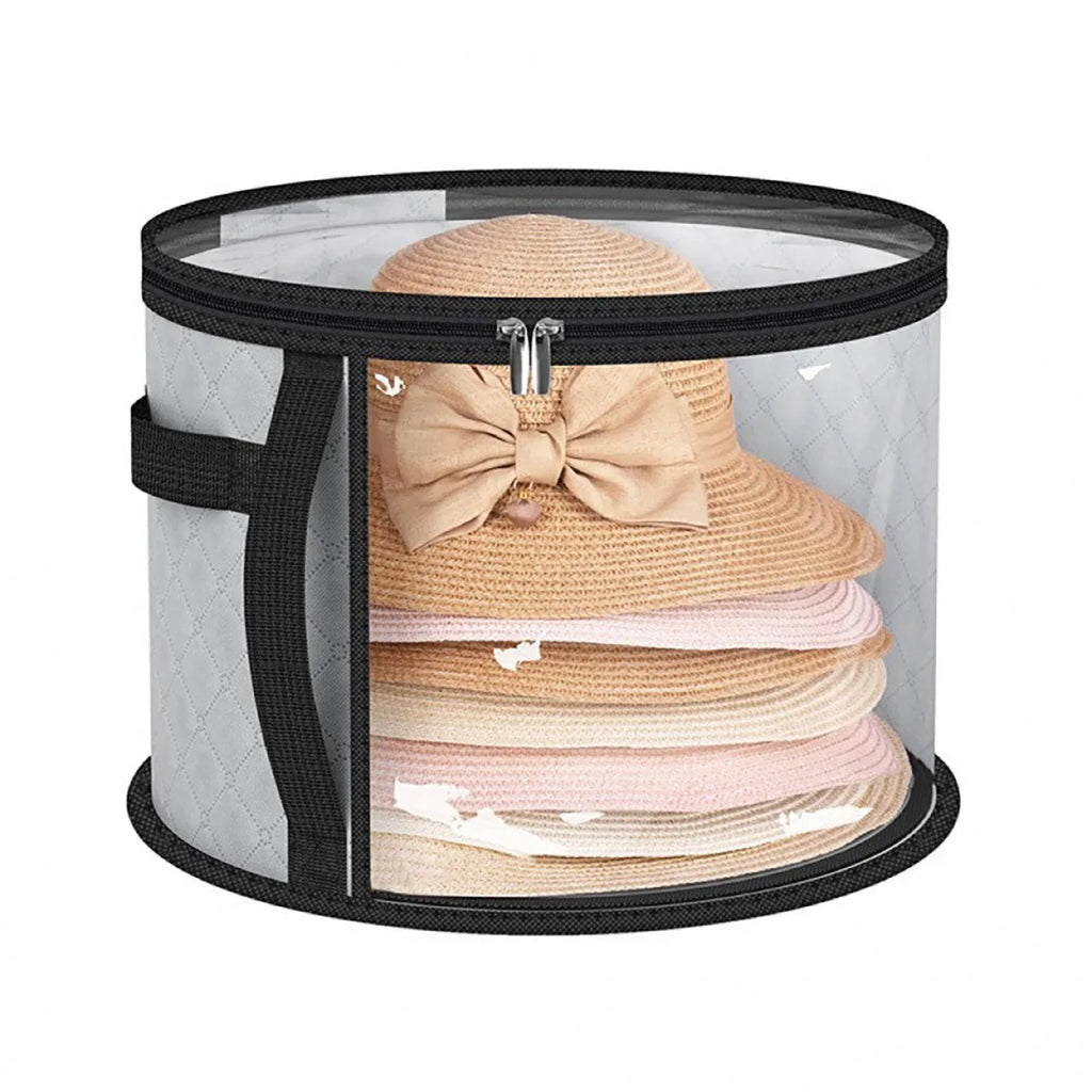 Caja de Almacenamiento Plegable Grande para Sombreros, Bolsa Transparente a Prueba de Polvo, Bolsa Portátil para Guardar Sombreros de Playa, Bolsa para Sombreros de Ala Redonda de Mezclilla