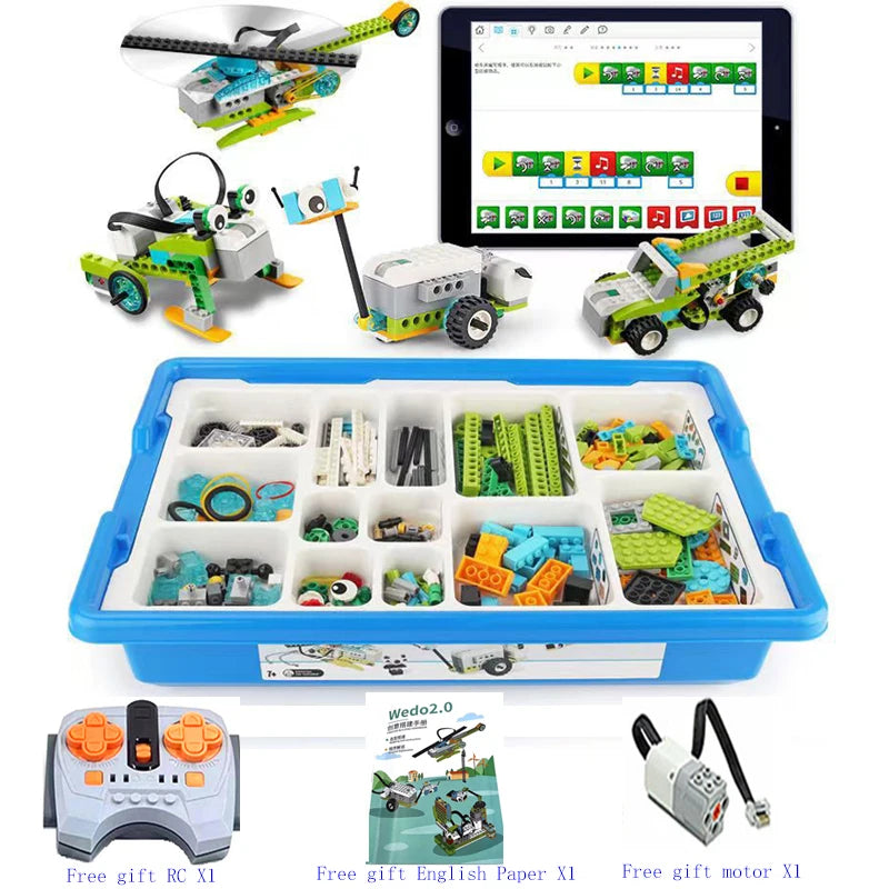 WeDo 2,0 Core Set RC robótica vapor en caja Kit Compatible lego 45300 WeDo bloques de construcción DIY juguetes educativos regalos de navidad