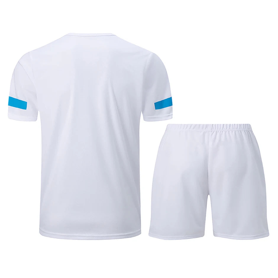 Conjunto de manga corta para hombre de las cuatro estaciones, camiseta estampada de secado rápido para deportes juveniles, Fitness, correr, cómodo e informal, 2 piezas