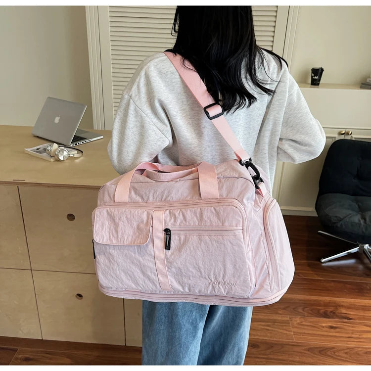 Bolsas de viaje Oxford con cremallera a la moda, bolsos sencillos de gran capacidad para mujer, gran oferta 20220, bolsas de viaje portátiles con hilo de coser