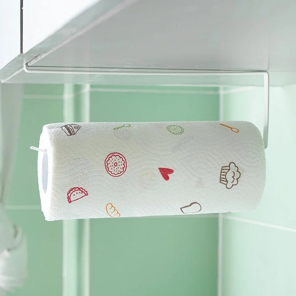 Soporte Simple para Rollo de Papel de Cocina, Colgador Metálico para Toallas, Organizador para Colgar Paños en el Armario, Estante para Papel Higiénico, Accesorio de Almacenamiento