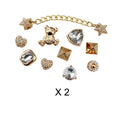20 piezas de diamantes de imitación ostentosos, dijes desmontables, cadena de Metal, decoraciones para zapatos, adecuadas para Crocs Clog Bogg Bag, regalo de fiesta, Idea para niña