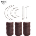 3 rollos de hilos para tejer cabello con 10 piezas, agujas de coser, hilos para tejer para hacer pelucas, costura a mano, trama de cabello DIY