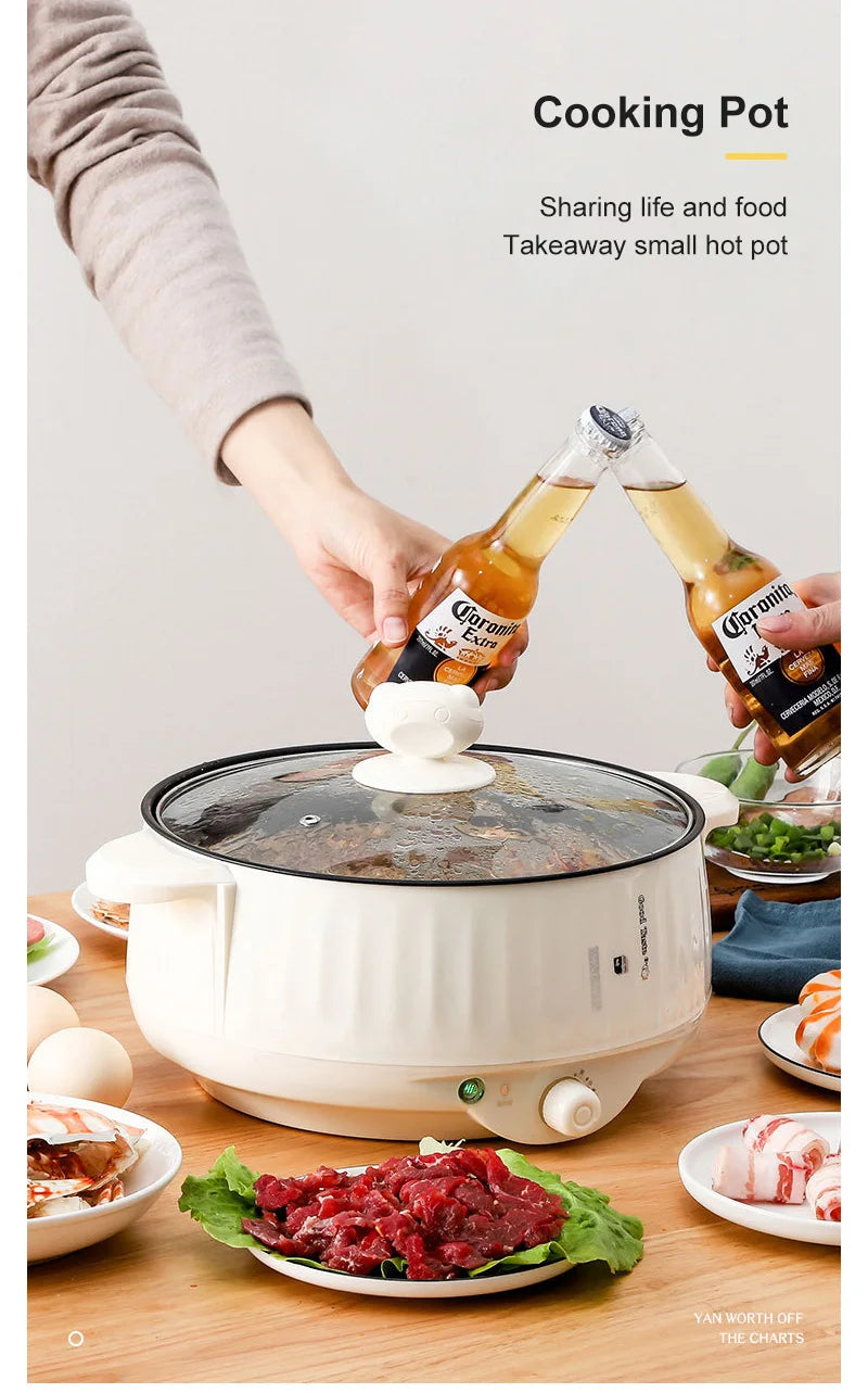Olla eléctrica de una o doble capa de 1.7L, olla antiadherente para el hogar, olla de arroz, utensilios para cocinar
