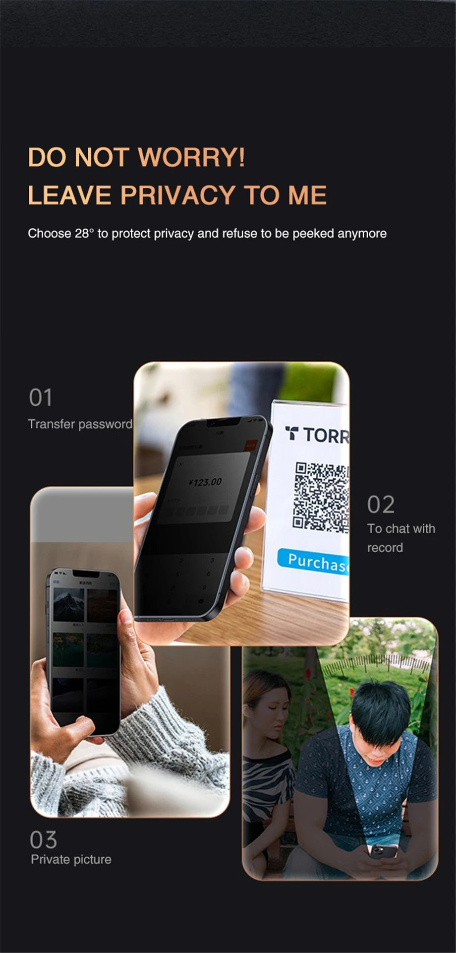 2 unidades de protector de pantalla antiespía de cubierta completa para iPhone 11 12 13 14 PRO MAX 6 7 8 Plus XS X XR de vidrio templado de privacidad