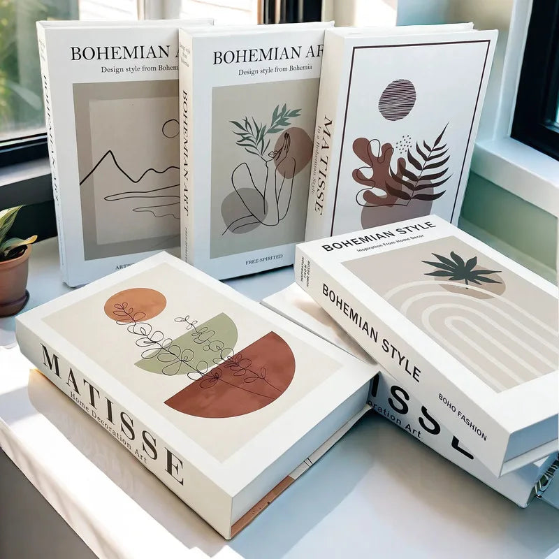 Caja de almacenamiento de libros falsos de lujo bohemio Monet Matisse, decoración Interior del hogar, libros decorativos, mesa de centro, decoración para dormitorio y sala de estar
