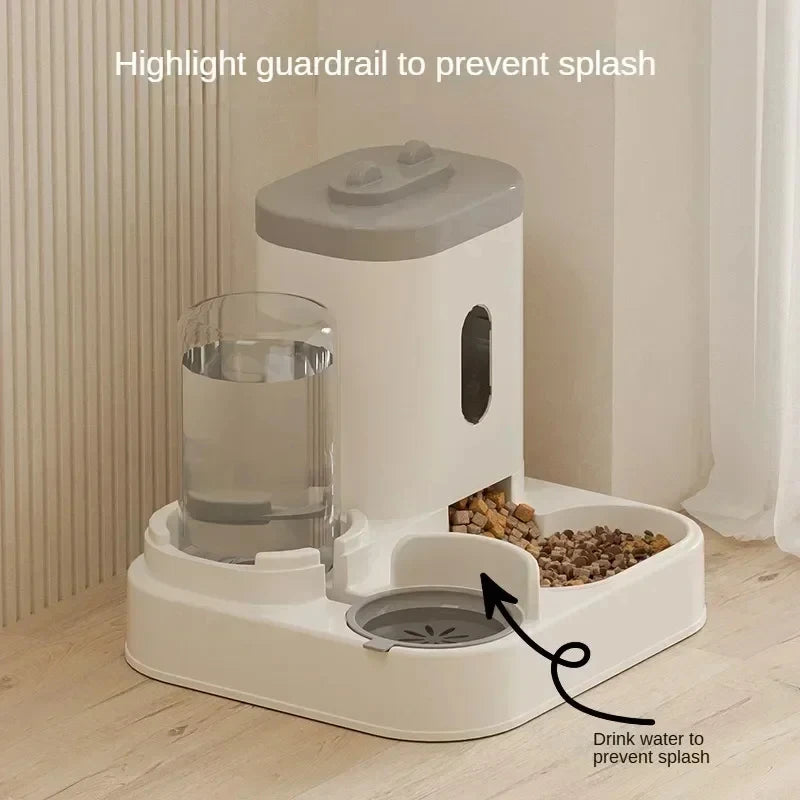 Comedero Automático para Perros y Gatos con Fuente de Agua, Plato Elevado de Gran Capacidad para Bebedero y Comedero de Mascotas