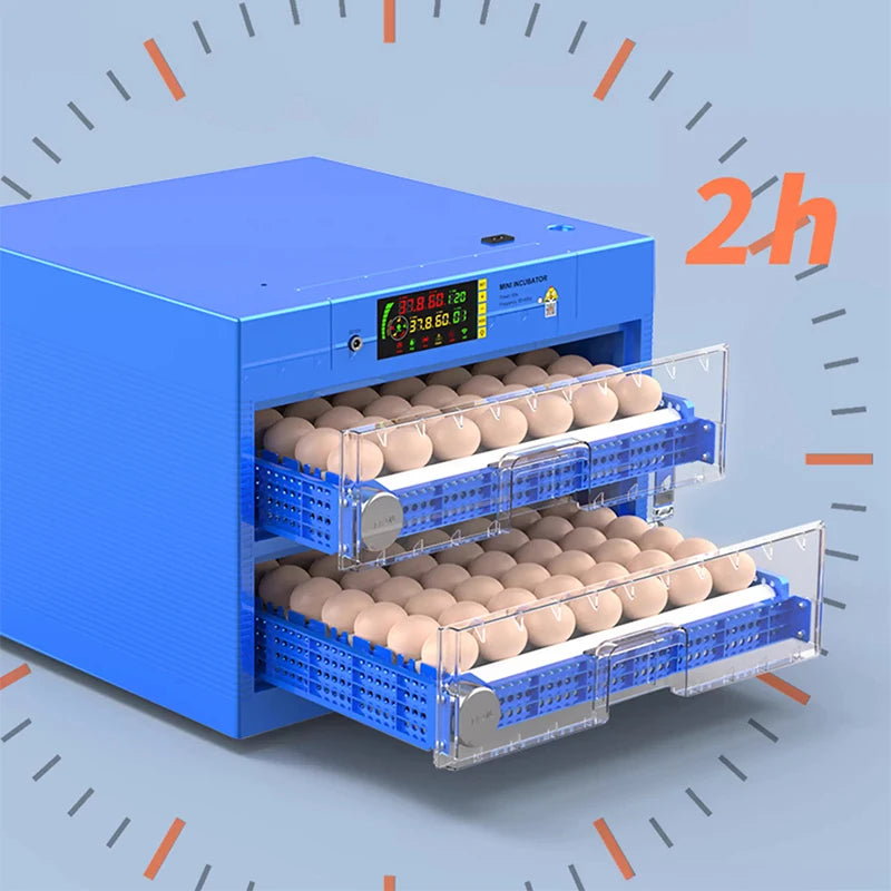 Incubadora de Huevos de Aves de Corral Digital Inteligente de 220V, Volteo Automático de Huevos, Control de Temperatura y Humedad, Incubadora para 128 Huevos