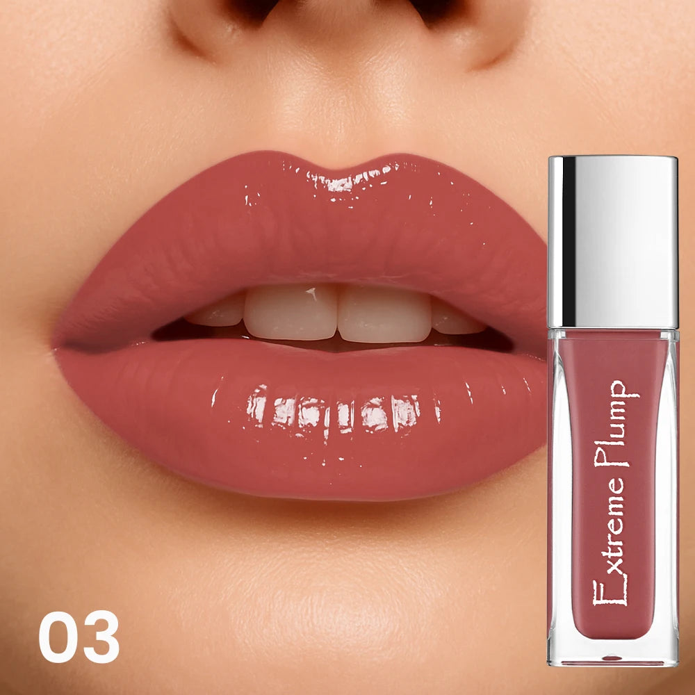 Brillo de labios de espejo resistente al agua, maquillaje de labios hidratante de larga duración, lápiz labial brillante suave para mujeres