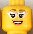 Cabeza impresa de Minifigs hembra, bloque de bricolaje para iluminar, número de pieza de ladrillo, Compatible con otras partículas de ensamblaje, 20 piezas