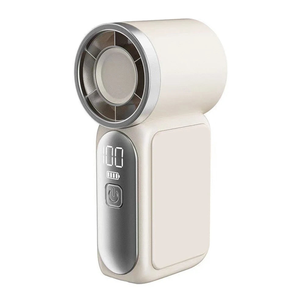 Mini Ventilador Portátil de Mano con Pantalla LED, Ventilador de Alta Velocidad, Ventilador de Escritorio, Refrigeración para Exteriores, Ventilador Recargable