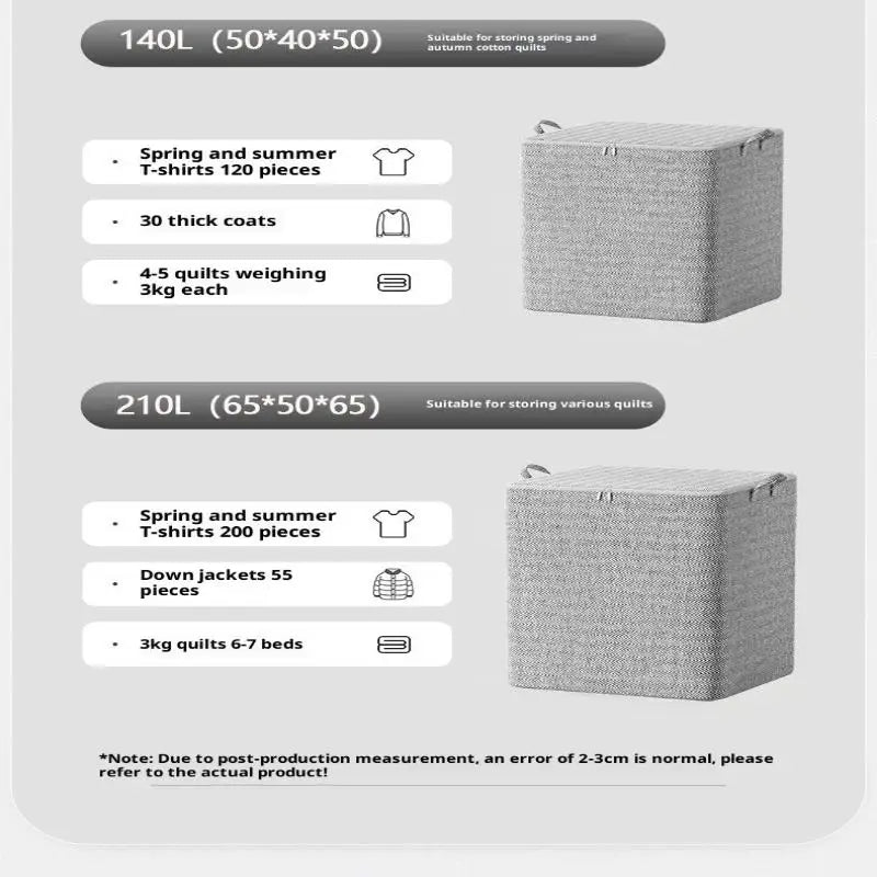 Caja de almacenamiento de ropa de gran tamaño con cubierta, cesta de lavandería grande, bolsa organizadora para bebé, plegable