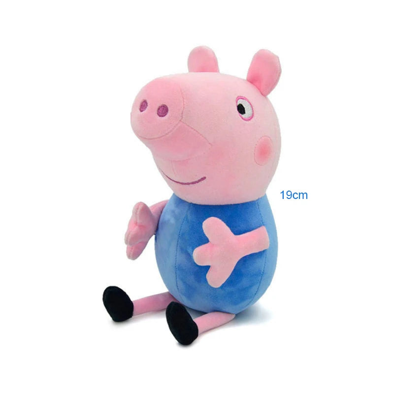 Peppa Pig-muñeco de peluche de Peppa Pig para niños, juguete de alta calidad de 19CM, oso de peluche de dinosaurio, figura de Anime suave, regalos de cumpleaños para niños